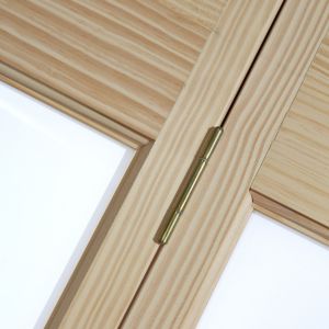 Image of 2 panel 2 Lite Frosted Glazed Clear pine Internal Bi-fold Door set (H)1946mm (W)750mm