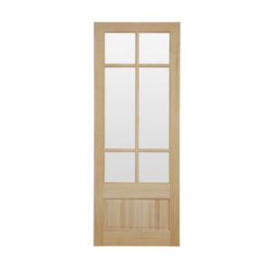 Image of 2 panel 6 Lite Glazed Clear pine LH & RH Internal Door (H)1981mm (W)762mm