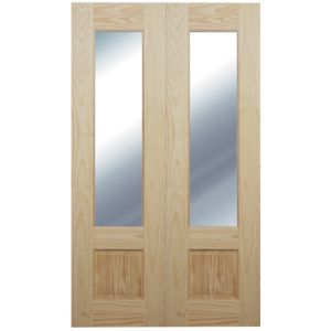 Image of Severn 1 Lite Clear Partially Glazed Softwood Internal French Door Panel (H)1981mm (W)579mm