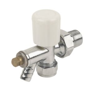 Image of Plumbsure White chrome effect Radiator valve