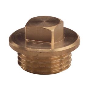 Image of Plumbsure Brass Flanged male plug (Dia)12.7mm