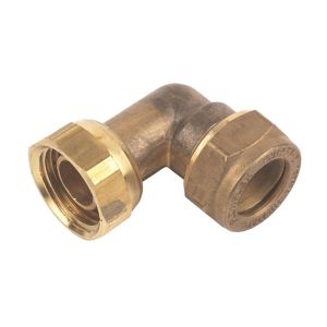 Image of Plumbsure Compression Bent tap connector (Dia)15mm