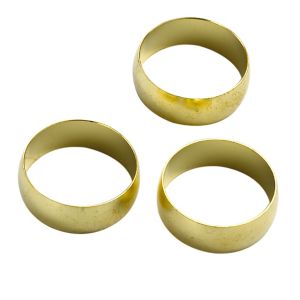 Image of Plumbsure Brass Compression Olive (Dia)19mm Pack of 3