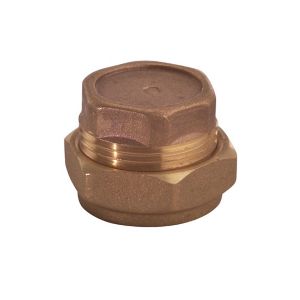 Image of Plumbsure Brass Compression Stop end (Dia)15mm