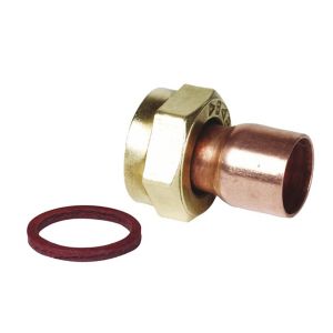 Plumbsure Straight End Feed Tap Connector 15mm X 0.5"