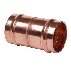 Image of Plumbsure Solder ring Straight Coupler (Dia)15mm Pack of 2
