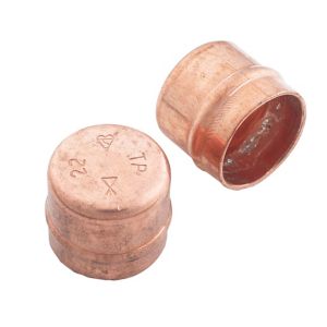 Image of Copper Solder ring Stop end (Dia)22mm Pack of 2