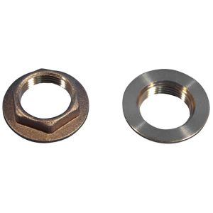 Image of Plumbsure Brass Threaded Flanged backnut (Thread)3/4" Pack of 2