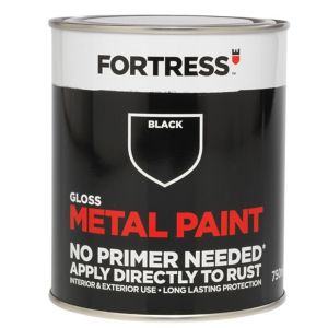 Image of Fortress Black Gloss Metal paint 0.75L