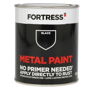 Image of Fortress Black Satin Metal paint 0.75L