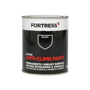 Image of Fortress Black Gloss Anti-climb paint 0.75L