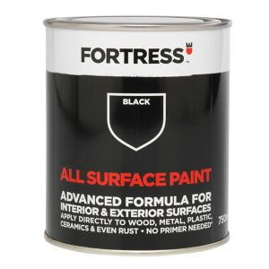 Image of Fortress Black Satin Multi-surface paint 0.75L