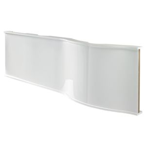 Cooke & Lewis Adelphi Gloss White Left-Handed Curved Front Bath Panel (W)1675mm