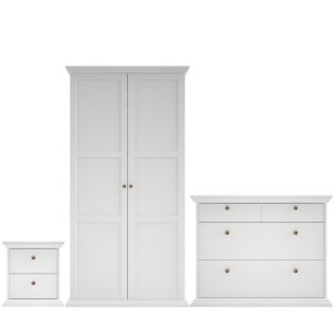Image of Isabella Matt white 3 piece Bedroom furniture set