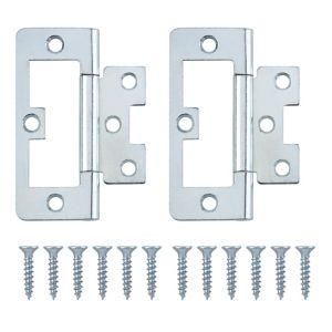 Image of Zinc-plated Metal Flush Door hinge (L)75mm Pack of 8