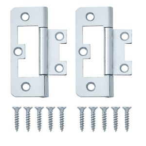 Image of Zinc-plated Metal Flush Door hinge (L)65mm Pack of 8
