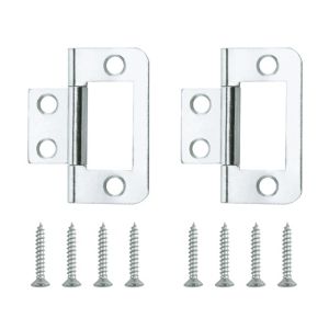 Image of Zinc-plated Metal Flush Door hinge (L)38mm Pack of 2