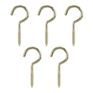 Image of Brass-plated Small Cup hook (L)48mm Pack of 10