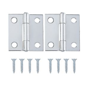 Image of Chrome-plated Metal Butt Door hinge (L)38mm Pack of 2