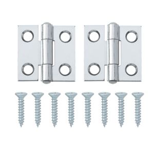 Image of Chrome-plated Metal Butt Door hinge (L)25mm Pack of 2