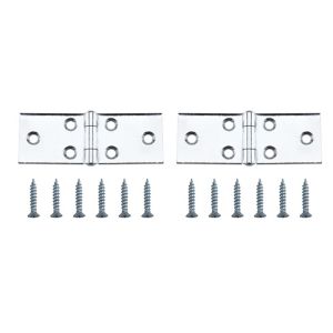 Image of Chrome-plated Metal Backflap Door hinge (L)25mm Pack of 2