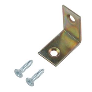 Image of Yellow Zinc-plated Mild steel Corner bracket (L)25mm Pack of 20