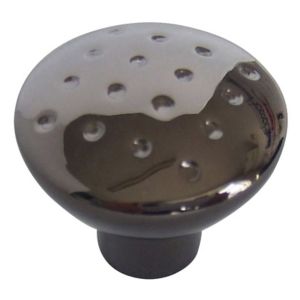 Image of Black Nickel effect Zinc alloy Round Dimple Furniture Knob (Dia)27mm Pack of 6