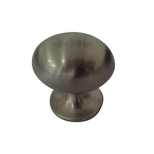 Image of Nickel effect Zinc alloy Oval Furniture Knob (Dia)26mm Pack of 6