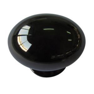 Image of Black Nickel effect Zinc alloy Oval Furniture Knob (Dia)35mm Pack of 6