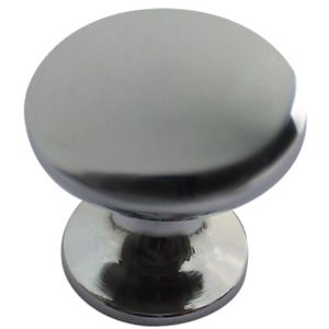 Image of Chrome effect Zinc alloy Round Furniture Knob Pack of 6