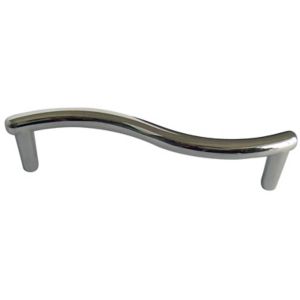 Image of Chrome effect Zinc alloy Wave Cabinet Pull handle Pack of 6