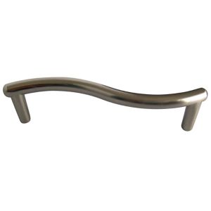 Image of Satin Nickel effect Zinc alloy Wave Furniture Handle (L)128mm Pack of 6