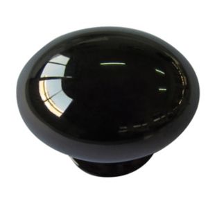 Image of Black Nickel effect Zinc alloy Oval Furniture Knob Pack of 6