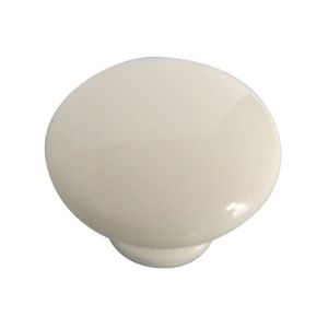 Image of B&Q White Round Internal Knob Cabinet knob (D)34 mm