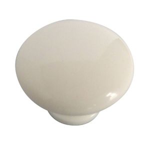 Image of White Plastic Round Cabinet Knob (Dia)40mm