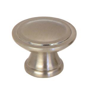 Image of Satin Nickel effect Zinc alloy Round Cabinet Knob (Dia)29.7mm