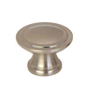 Image of Satin Nickel effect Zinc alloy Round Cabinet Knob (Dia)34.3mm