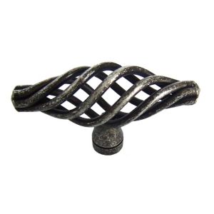 Image of Pewter effect Steel T-shaped Cage Cabinet Knob (Dia)62mm