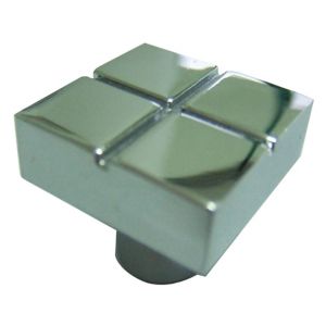 Image of Chrome effect Zinc alloy Square Furniture Knob