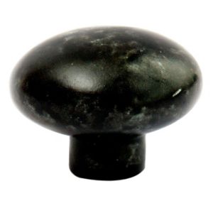 Image of Black Marble effect Plastic Round Furniture Knob