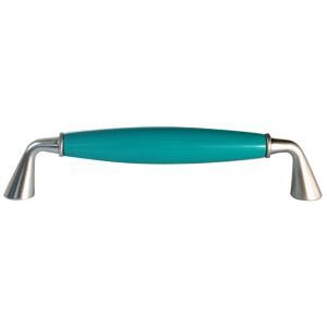 Image of Matt Blue Chrome effect Plastic & zinc alloy Straight Cabinet Pull handle