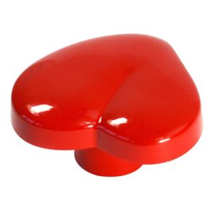 Image of Red Plastic Heart Furniture Knob