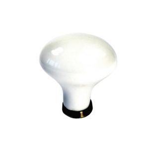 Image of Polished White Antique effect Oval Door knob
