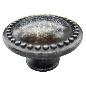 Image of Pewter effect Zinc alloy Round Pie crust Furniture Knob
