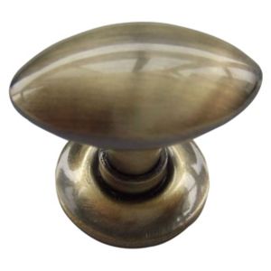 Image of Brass effect Zinc alloy Oval Furniture Knob