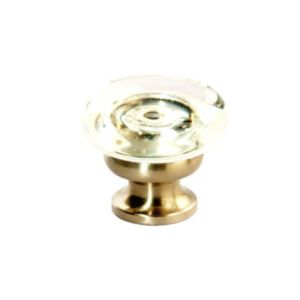 Image of Gold effect Glass & zinc alloy Round Furniture Knob (Dia)31.5mm
