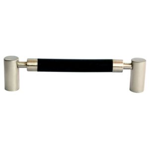 Image of Satin Nickel effect Plastic & zinc Bar Furniture Handle (L)107mm