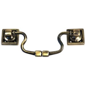 Image of Antique brass effect Zinc alloy Drop end Bar Furniture Handle (L)26mm
