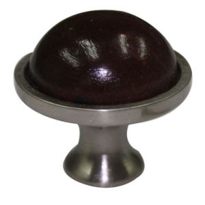 Image of Walnut effect Beech Round Cabinet Knob (Dia)34mm
