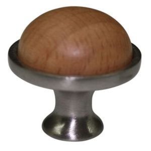 Image of Beech Round Furniture Knob (Dia)34mm